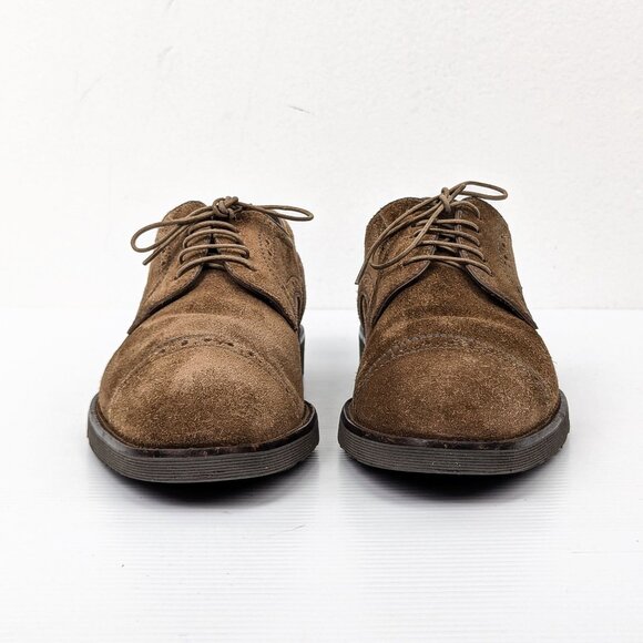 Hugo Boss Men Distress Brown Suede Lace-up Oxford Rubber Shoes sz 7 - Picture 2 of 7